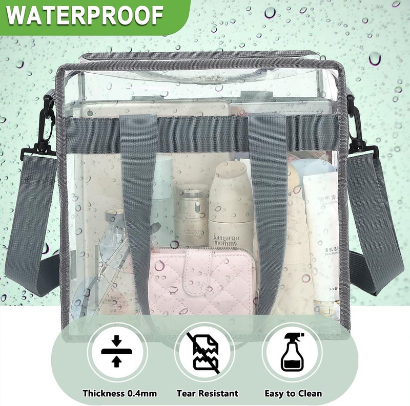 Fammart Clear Beach Bag for Women, Clear Tote Bag with Zipper for Stadium Events, Sports, Concerts, Work - Image 4